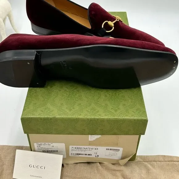Men’s Gucci Horsebit velvet loafers size 12 fits 13 US made in Italy - Picture 9 of 12